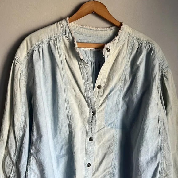 NEW Free People Set Sail Denim Top - Picture 5 of 12